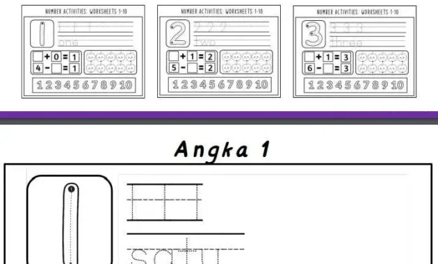 Lembar Menulis Dan Berhitung Angka