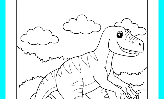 Lembar Mewarnai Dinosaurus